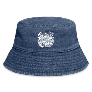 Railway Sketch - Vintage Bucket Hat - vintage denim - Front