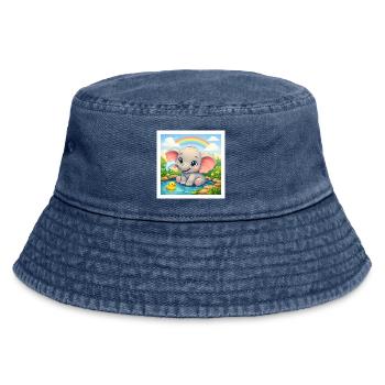 Elli the Elephant - Vintage Bucket Hat - vintage denim - Front