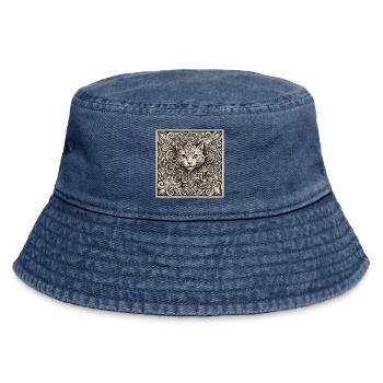Katzen-Spiral-Seele - Vintage Bucket Hat - Vintage Denim - Vorne