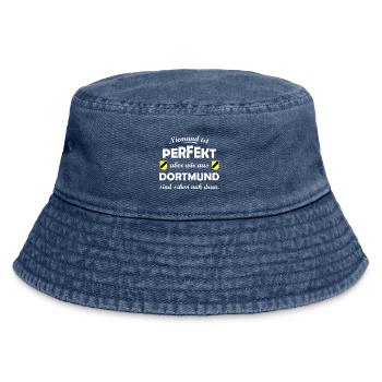 Dortmund Spruchshirt - Vintage Bucket Hat - Vintage Denim - Vorne