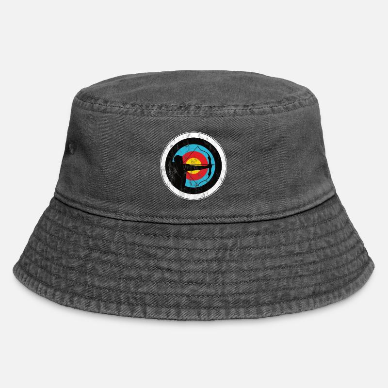 Archer and bowman with target archery - Vintage Bucket Hat - vintage black