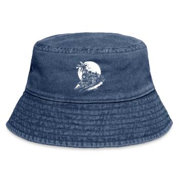 Railway Graphic - Vintage Bucket Hat - vintage denim - Front