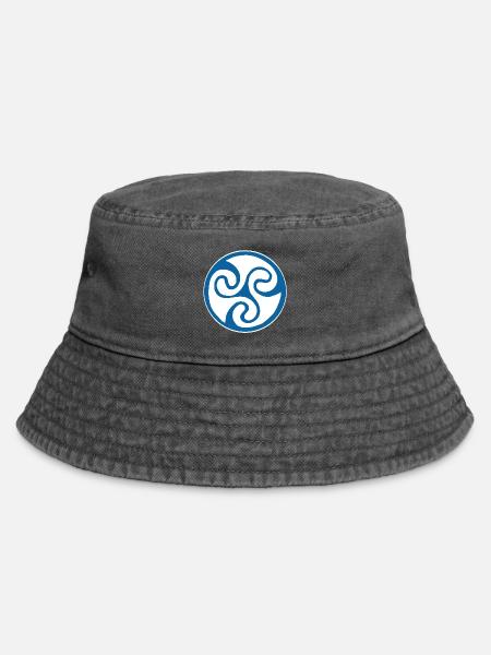Blaues keltisches Symbol - Vintage Bucket Hat - Vintage Schwarz