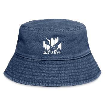 Just a butcher - Vintage Bucket Hat - vintage denim - Front
