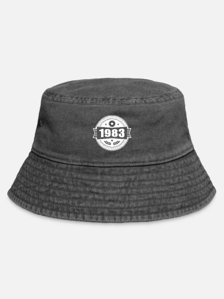 1983 Retro Badge  - Vintage Bucket Hat - Vintage Schwarz