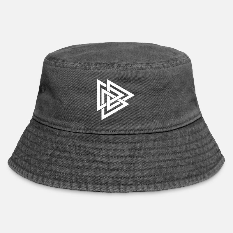 Norwegian Symbol -FRONT - Vintage Bucket Hat - vintage black