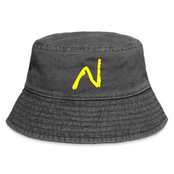 Buchstabe N - Vintage Bucket Hat - Vintage Schwarz - Vorne