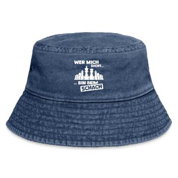 Schach lustige Sprüche bin beim Schachspielen icon - Vintage Bucket Hat - Vintage Denim - Vorne