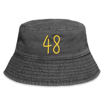 48 - Vintage Bucket Hat - Vintage Schwarz - Vorne