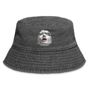 Broken Porcelain Mask - Vintage Bucket Hat - vintage black - Front