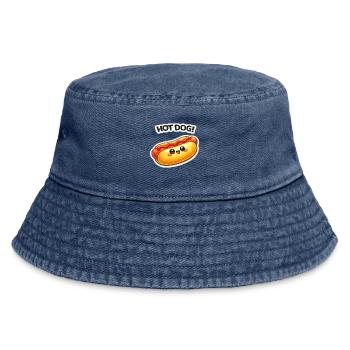 Kawaii Hotdog Sticker Motiv - Vintage Bucket Hat - Vintage Denim - Vorne