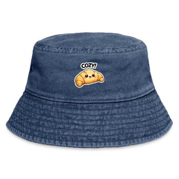 Kuscheliges Croissant-Kawaii - Vintage Bucket Hat - Vintage Denim - Vorne