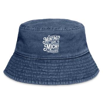 Montag Ohne Mich – Wochenende - Vintage Bucket Hat - Vintage Denim - Vorne