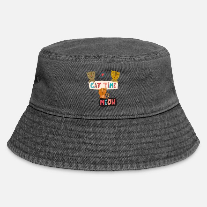 Katzen Freunde - Vintage Bucket Hat - Vintage Schwarz