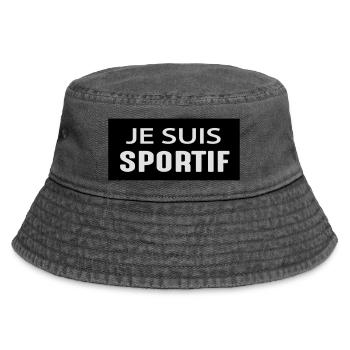 Je suis sportif - Vintage Bucket Hat - Vintage Schwarz - Vorne