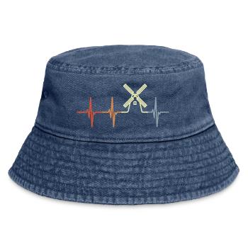 Windmill Cardiogram - Vintage Bucket Hat - vintage denim - Front