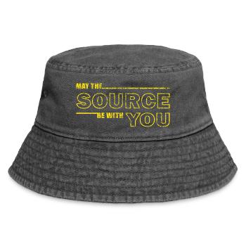 Möge die Quelle bei dir sein – Geek Tee - Vintage Bucket Hat - Vintage Schwarz - Vorne