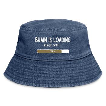 Loading the Brain – Loading Bar Humor - Vintage Bucket Hat - vintage denim - Front
