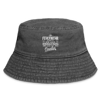 Feuerwehr Mama Feuerwehrfrau - Vintage Bucket Hat - Vintage Schwarz - Vorne