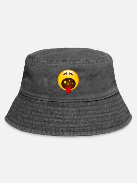 Smiley Screaming - Vintage Bucket Hat - Vintage Schwarz