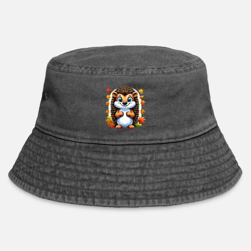 Karl der Igel (hedgehog) - Vintage Bucket Hat - Vintage Schwarz