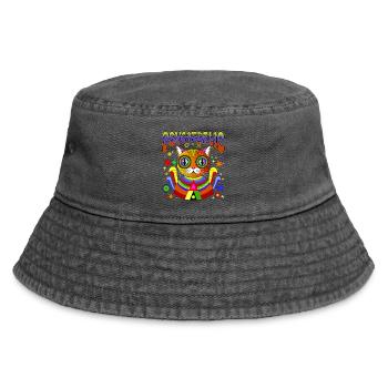 PSYCATDELIC - Vintage Bucket Hat - vintage black - Front