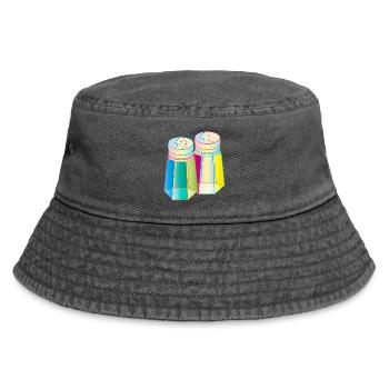 Salz & Pfeffer im Prisma-Glas – Farbenfrohe Würze - Vintage Bucket Hat - Vintage Schwarz - Vorne