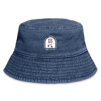 Lustiger Kaffee und Laufliebhaber führen den Club - Vintage Bucket Hat - Vintage Denim - Vorne