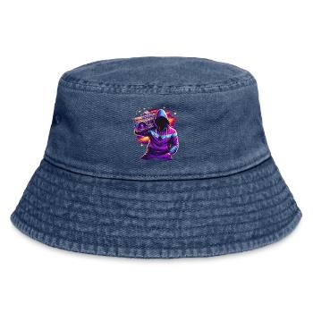 80er Neon Boombox Streetstyle  - Vintage Bucket Hat - Vintage Denim - Vorne