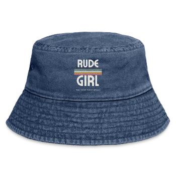 Rude Girl - Punk Aesthetic - Vintage Bucket Hat - vintage denim - Front