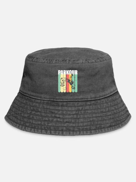 Parkour Retro - Vintage Bucket Hat - Vintage Schwarz