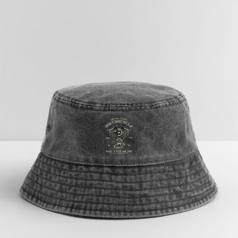 Motorcycle engine conversion Chopper Custom Engine Vintage Bucket Hat