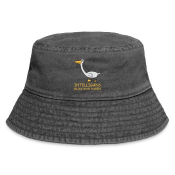 Intelligente Gans (b) - Vintage Bucket Hat - Vintage Schwarz - Vorne