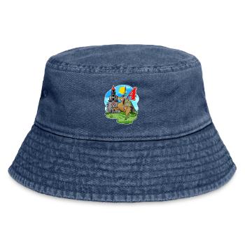 Four Year Old Knight - 4 Years - Vintage Bucket Hat - vintage denim - Front