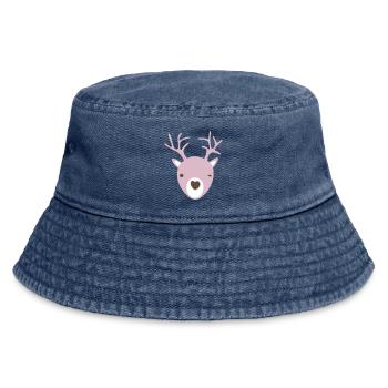 Rudolph Geweih Herz Nase skandinavisch Kinder cool - Vintage Bucket Hat - Vintage Denim - Vorne