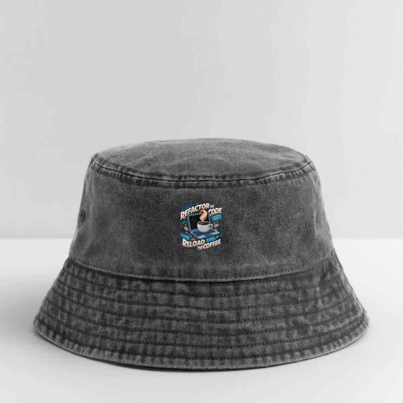 Programmers generate code from coffee Vintage Bucket Hat