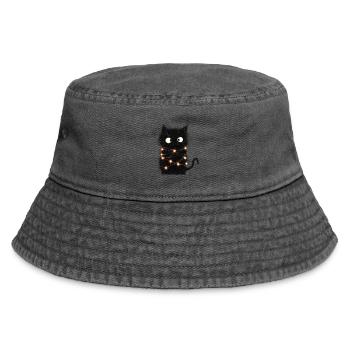 Lustige Lichterkette Katze Weihnachtsbaum Geschenk - Vintage Bucket Hat - Vintage Schwarz - Vorne