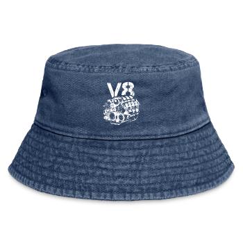 Moteur V8 musclecar bigblock voiture logo icône - Bob vintage - vintage bleu jeans - Devant
