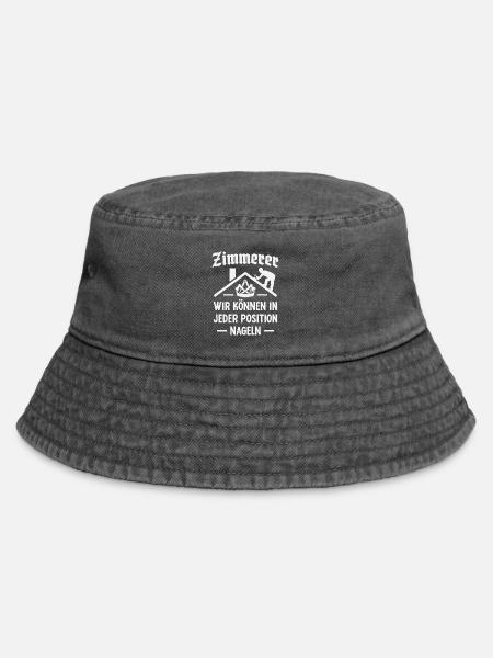 Zimmerer Handwerk Zimmermann Zunftzeichen - Vintage Bucket Hat - Vintage Schwarz