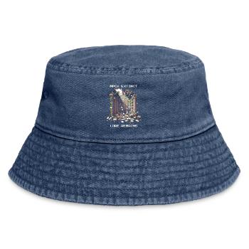 NPCs gone, lore stays | Post-apocalyptic - Vintage Bucket Hat - vintage denim - Front