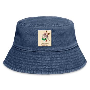Santa's Favorite Troublemaker – Funny Dog - Vintage Bucket Hat - vintage denim - Front