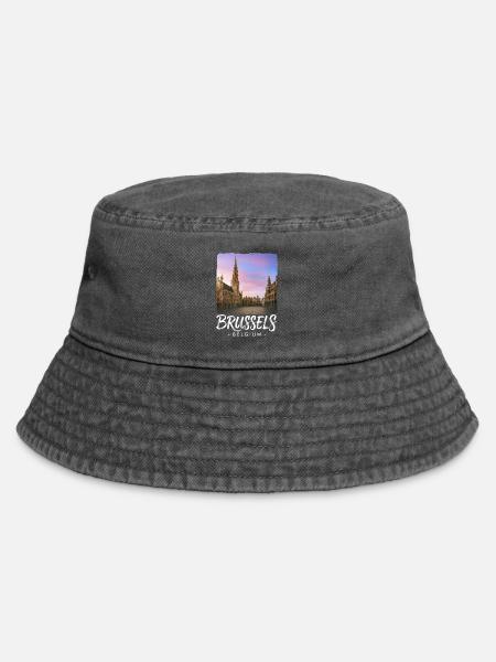Brüssel Belgien - Vintage Bucket Hat - Vintage Schwarz