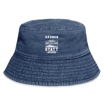 Schneeräumer RÄUMEN STATT REDEN Lustiges - Vintage Bucket Hat - Vintage Denim - Vorne