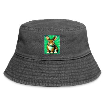 Kaninchen - Vintage Bucket Hat - Vintage Schwarz - Vorne
