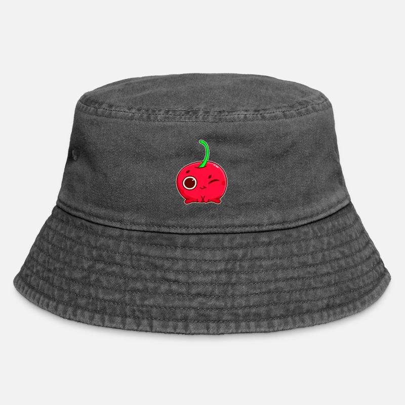 Süße Kirsche - Vintage Bucket Hat - Vintage Schwarz