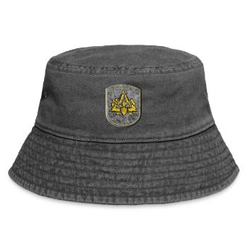 Zunftzeichen Maurer 3D Steinoptik Gold Emblem - Vintage Bucket Hat - Vintage Schwarz - Vorne