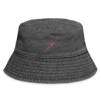 Abstrakte Feder / Linie / rosa / Muster / Natur - Vintage Bucket Hat - Vintage Schwarz - Vorne
