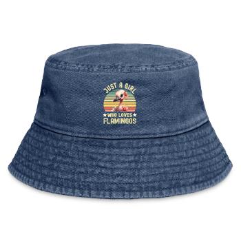 Flamingo - Vintage Bucket Hat - Vintage Denim - Vorne