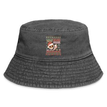 Hässlicher Weihnachtspullover - Vintage Bucket Hat - Vintage Schwarz - Vorne