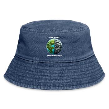 Climate change action - Vintage Bucket Hat - vintage denim - Front